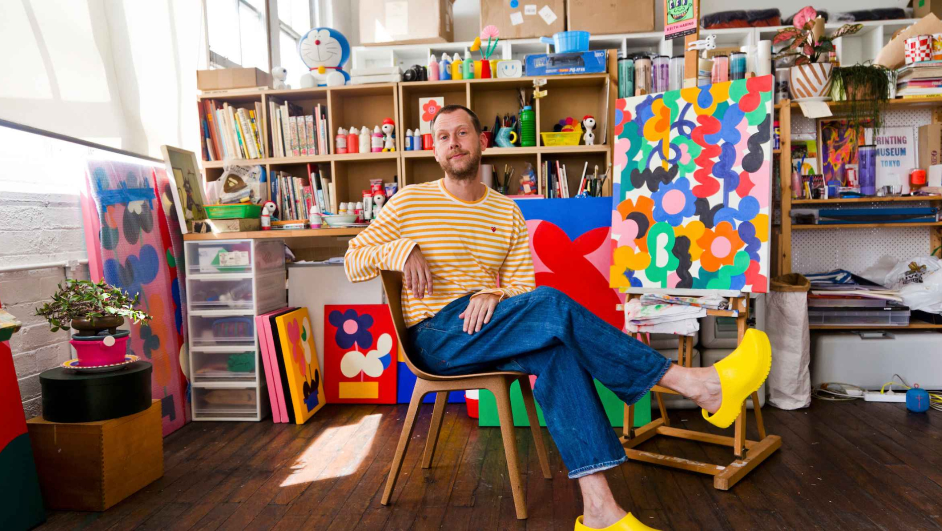 Micke Lindebergh sitting in studio